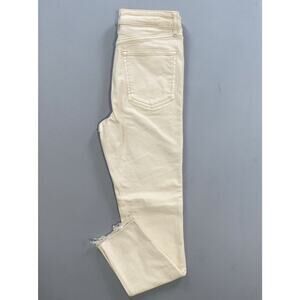 We The Free People OB1061292 High Rise Fray Jegging Jeans in Ivory. Women's 29.